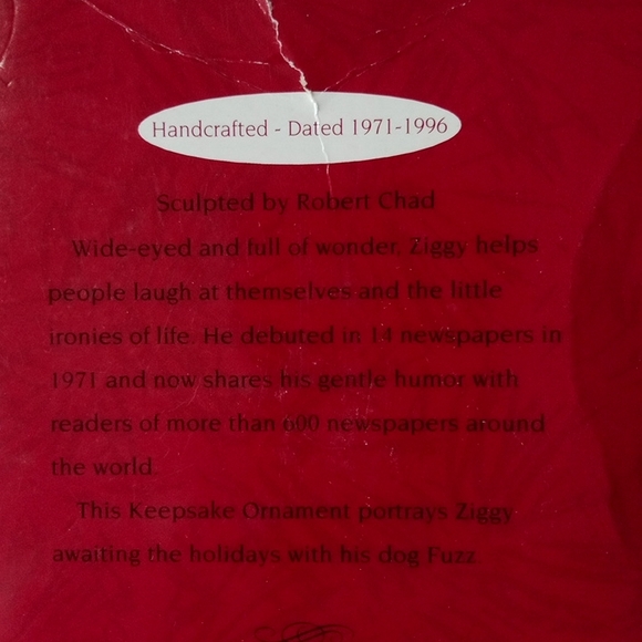 Vintage Ziggy 1996 Hallmark Ornament - Picture 3 of 5